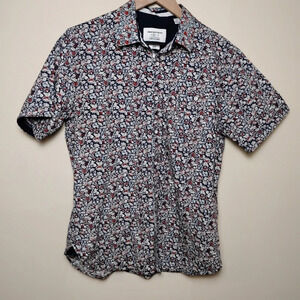 PD&C Navy Blue Floral Button Down, Medium